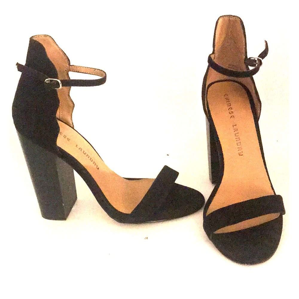 Black Open Toe Heels